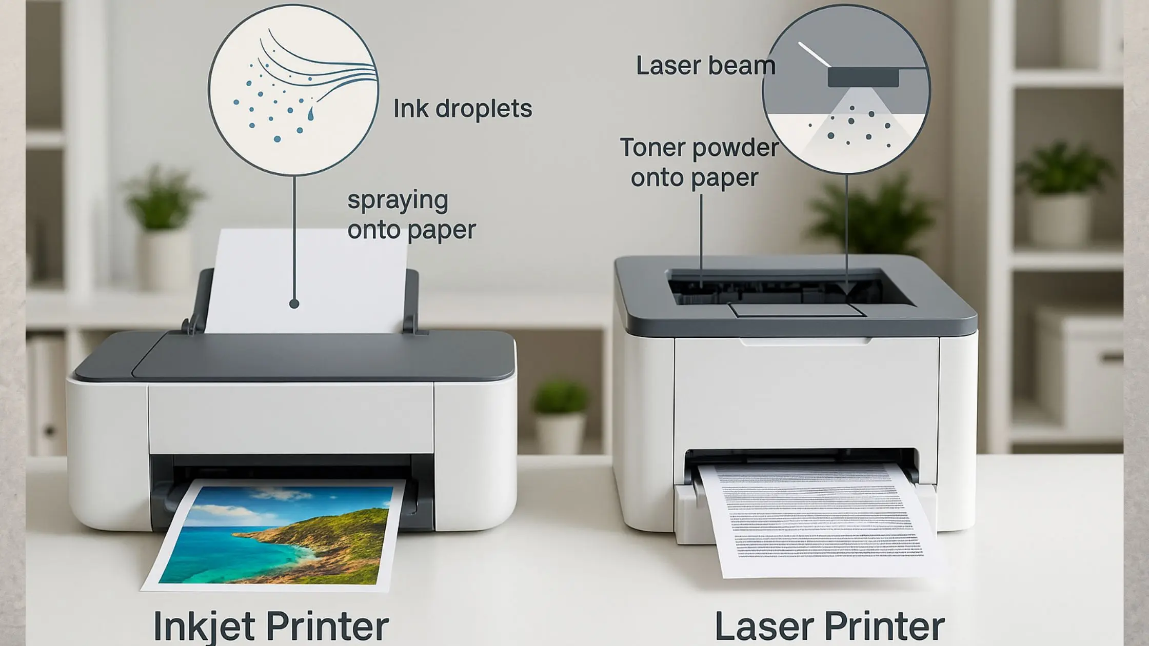 Inkjet vs Laser Printers - Basic Difference