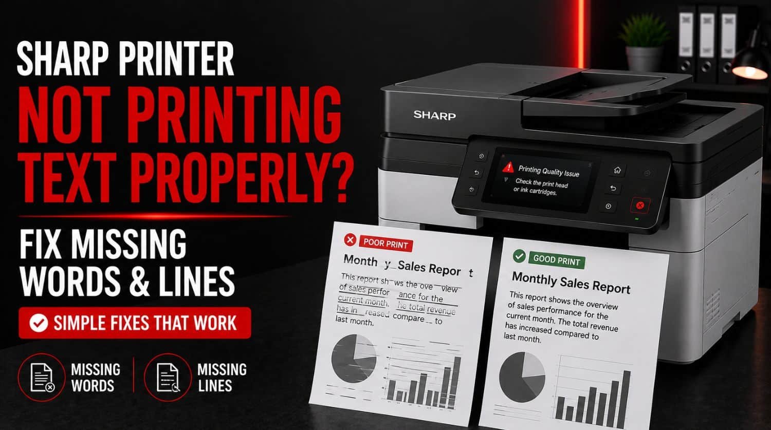 Sharp Printer Not Printing Text Properly
