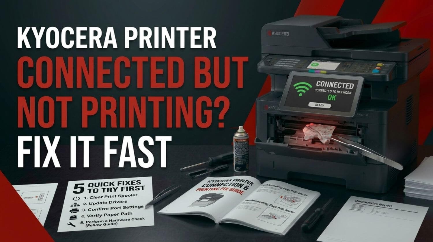 Kyocera printer connected but not printing fix